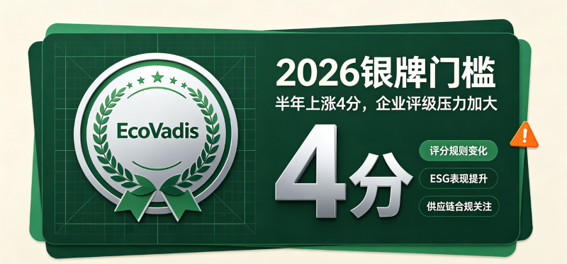 银牌门槛半年涨4分：2026年EcoVadis评级变化
