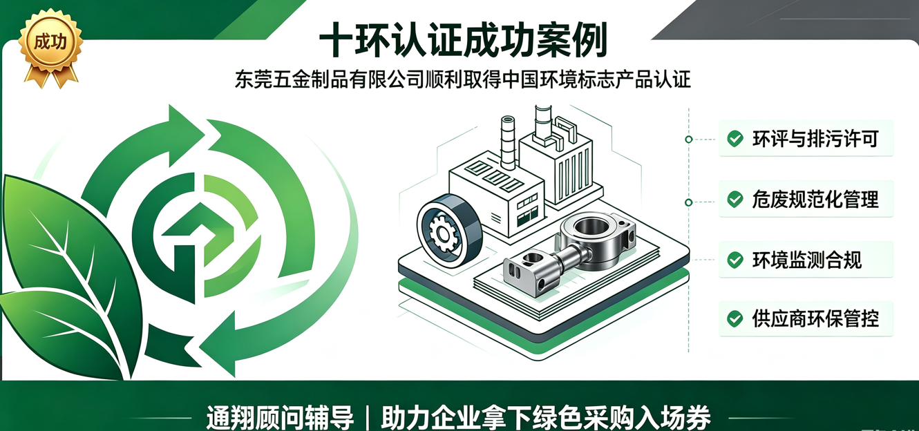 【成功案例】恭喜东莞五金制品有限公司顺利拿下十环认证！